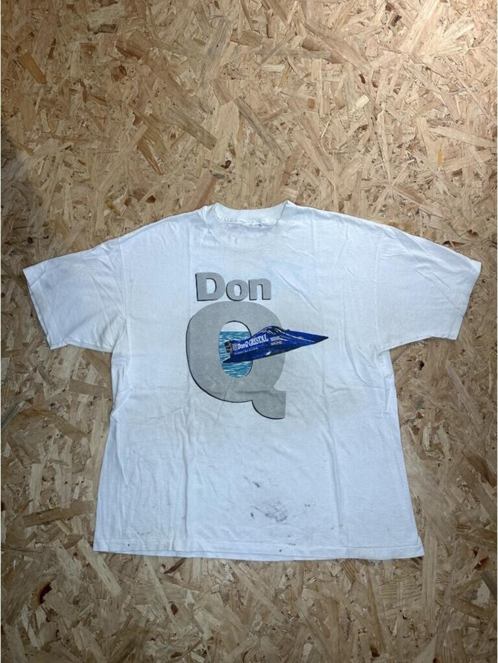 Vintage Don Q Cristal Rum Racing T-Shirt Mens XL White Powerboat Graphic